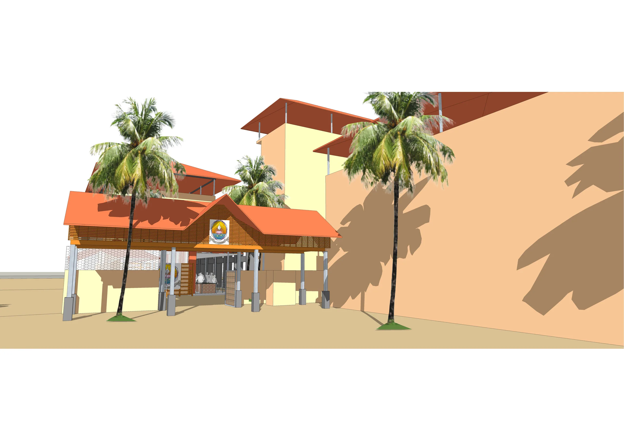 Cuisine occidentale de l'ashram d'Amritapuri, Kerala (Inde) — vue 2